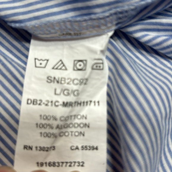 Striped blue & white cotton sleeveless festival shirt!Country concert NWT vtg,EC - Picture 9 of 12